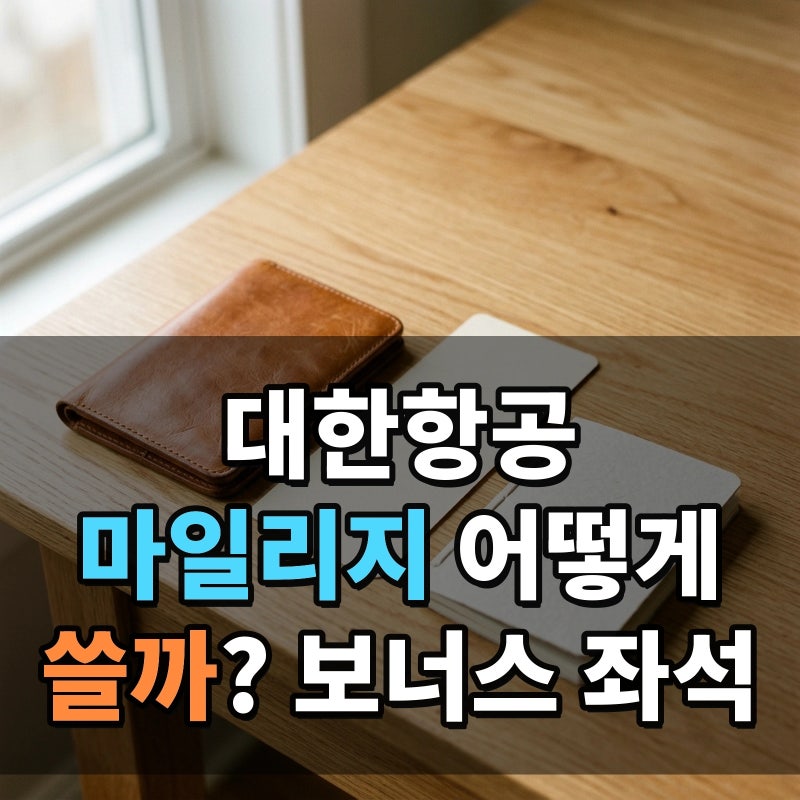 대한항공 마일리지 어떻게 쓸까? 보너스 좌석 예매와 마일리지몰 활용 기준을 꼼꼼하게 따져....