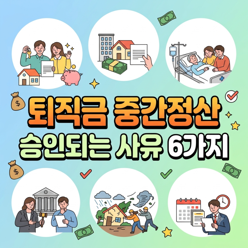 퇴직금 중간정산 조건 6가지 필수 신청 서류 (+세금·지급 기간)