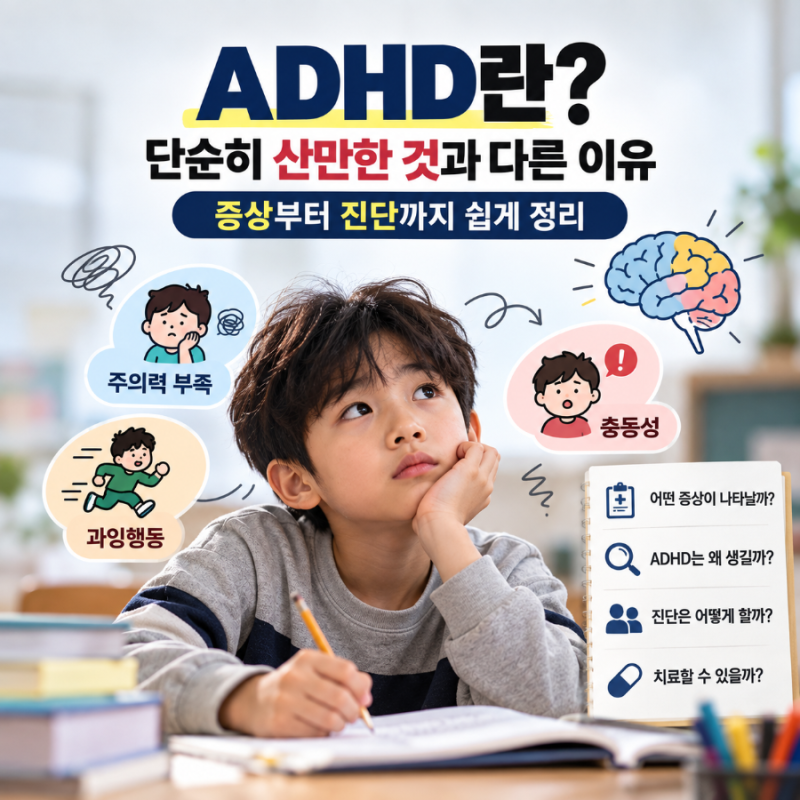 ADHD란? 단순히 산만한 것과 다른 이유…증상부터 진단까지