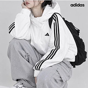 아디다스 여성 바람막이｜에센셜 3S 우븐 윈드브레이커 KX0783