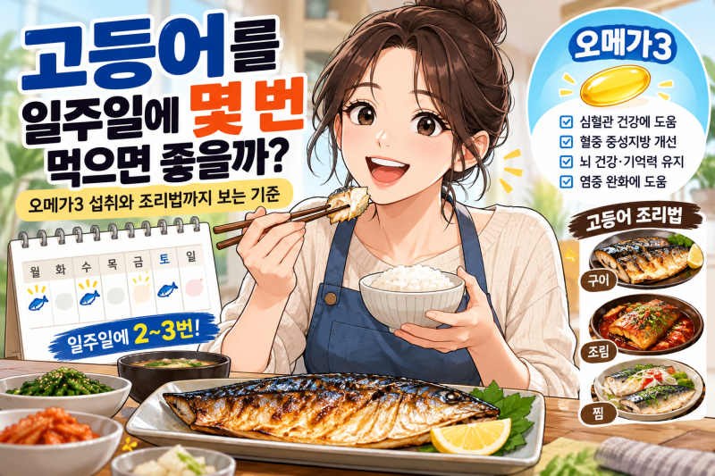 고등어 일주일에 몇 번? 오메가3 섭취량과 완벽 조리법