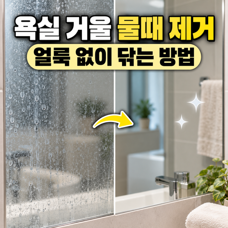 욕실 거울 물때 제거 얼룩 없이 닦는 방법