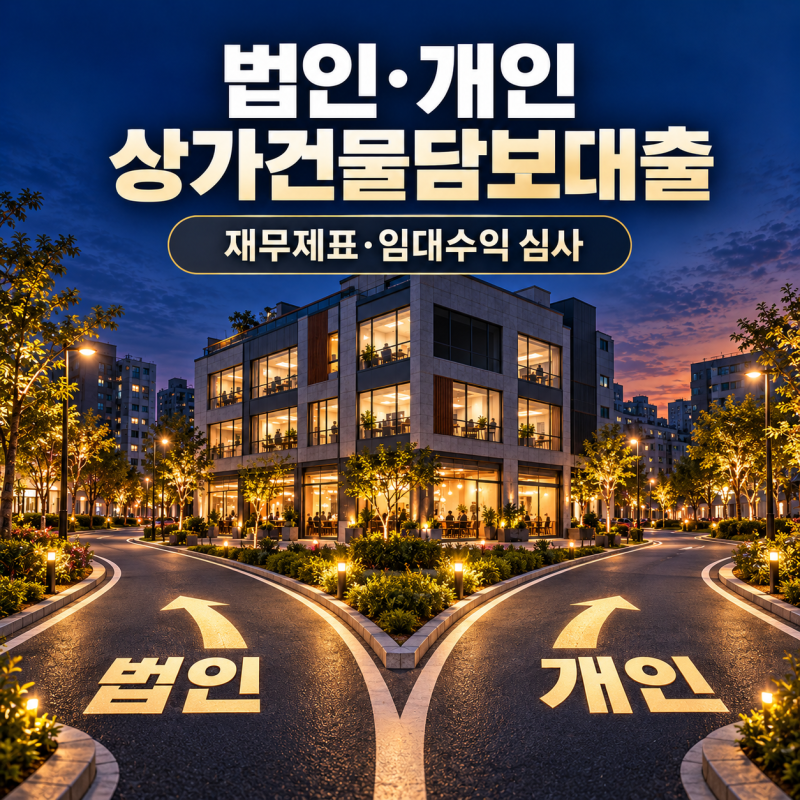 법인·개인 상가건물담보대출｜재무제표와 임대수익이 가르는 한도·금리