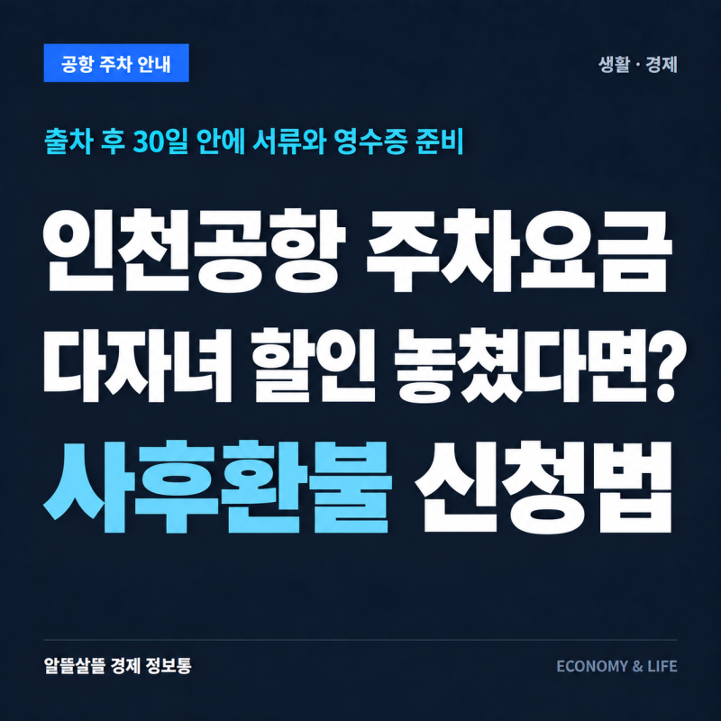 인천공항 주차요금을 다 냈다면? 다자녀 할인 사후환불 신청하는 법