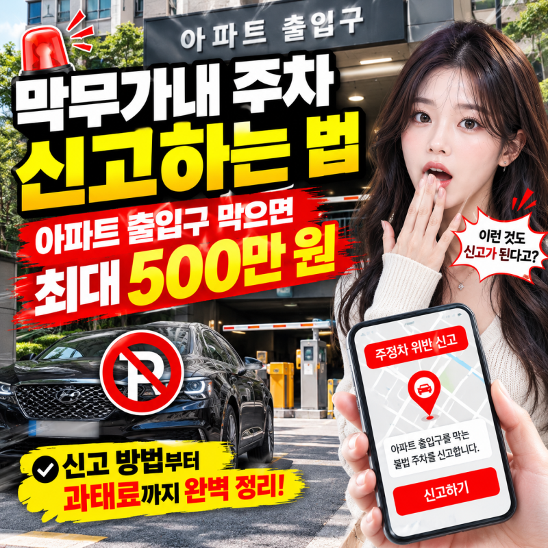 막무가내 주차 신고하는 법, 아파트 출입구 막으면 최대 500만 원