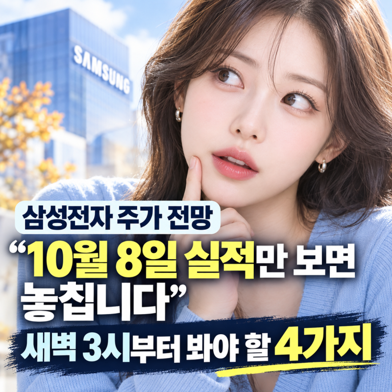 삼성전자 주가 전망 “10월 8일 실적만 보면 놓칩니다” 새벽 3시부터 봐야 할 4가지 주가전망....