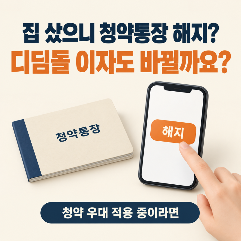 집 샀는데 청약통장 해지하면, 디딤돌 이자가 오를까요?