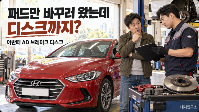 아반떼 AD 브레이크 디스크 교체비용, 패드만 바꾸러 갔는데 디스크까지…정말 함께 바꿔야 ....
