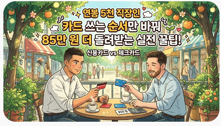 [신용카드 체크카드 소득공제] 연봉 5천 직장인이 카드 쓰는 순서만 바꿔 85만 원 더 돌려받는....
