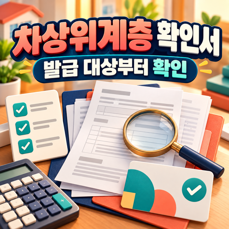 차상위계층 확인서가 필요한데 대상이 아니라면? 발급 전 확인할 자격 차이