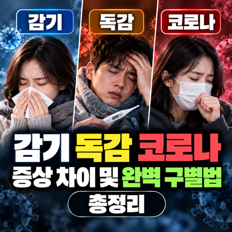 감기 독감 코로나 증상 차이 및 완벽 구별법 총정리