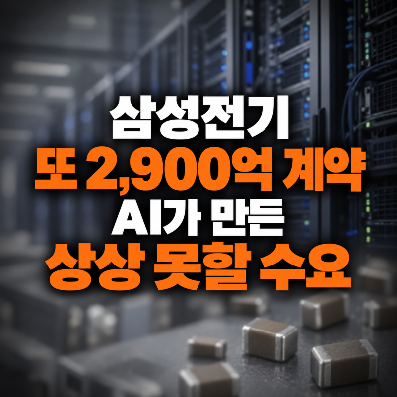 삼성전기 주가 "또 2900억 계약 터졌다" AI가 만든 '상상도 못할' 수요가 10월에 펼쳐진다