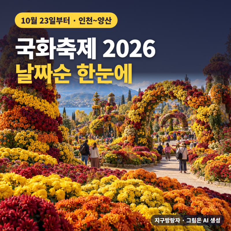 국화축제 2026 날짜순, 인천부터 함평·마산·양산까지