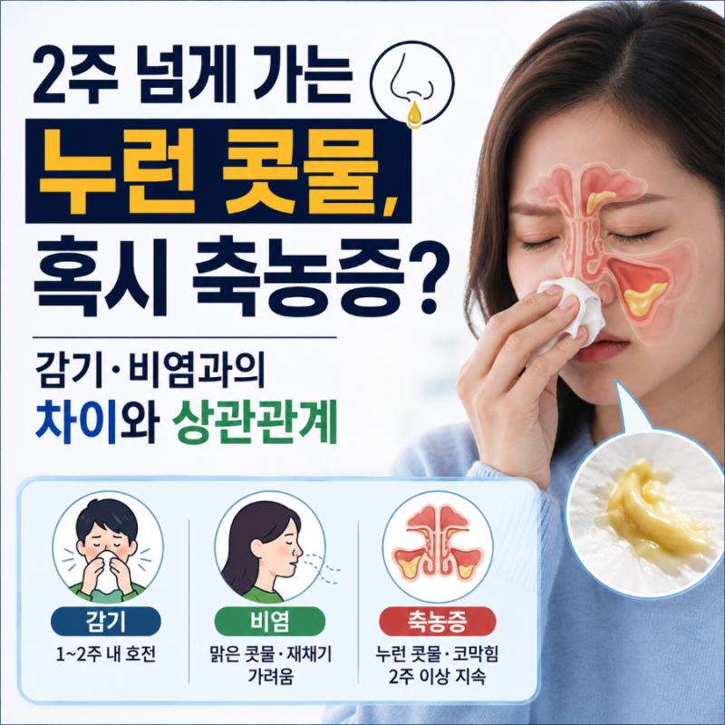 축농증(부비동염) 원인부터 증상까지: 비염과 감기의 차이점과 상관관계