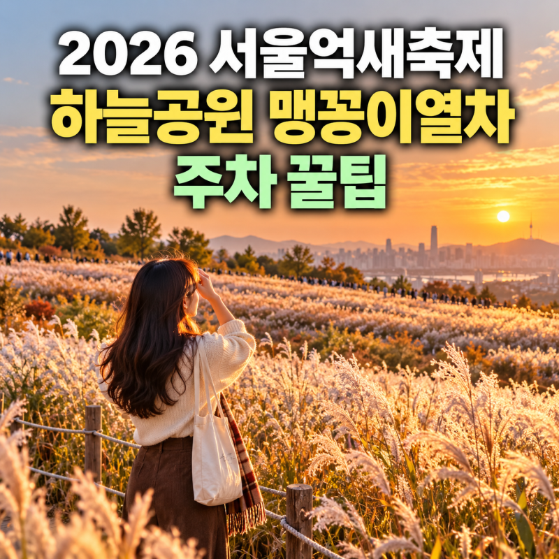 가을바람 타고 훌쩍! 2026 서울억새축제 하늘공원 맹꽁이열차 및 주차 꿀팁