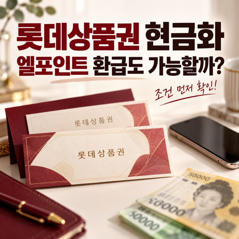롯데상품권 현금화 방법 4가지, 엘포인트 계좌 환급 조건과 수수료