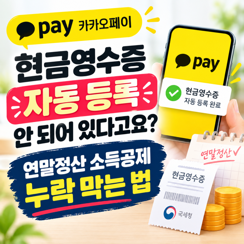 카카오페이 현금영수증 자동 등록 안 되어 있다고요? 연말정산 소득공제 누락 막는 법