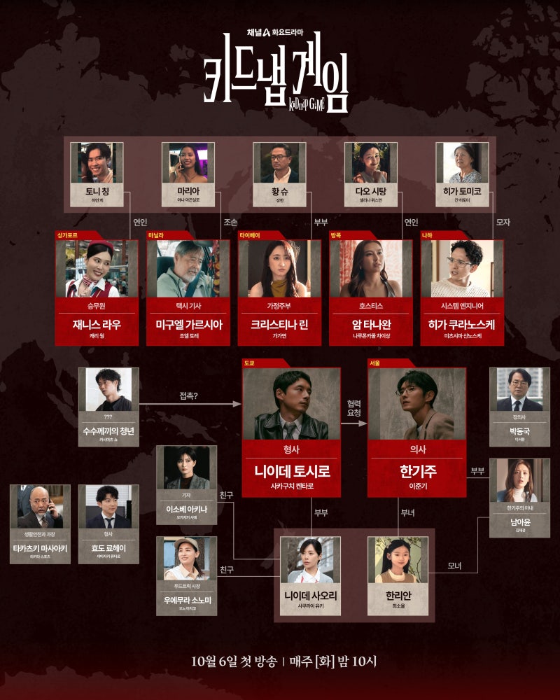 키드냅게임 기본정보 등장인물 관계도 몇부작 OTT 이준기·사카구치 켄타로 채널A 드라마