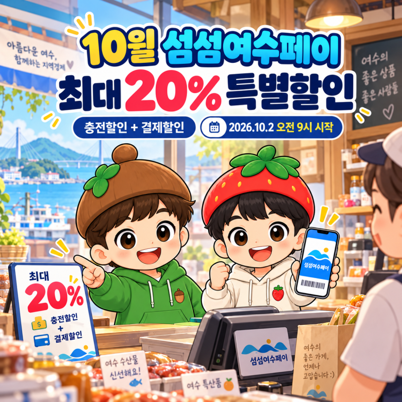 2026년 10월 섬섬여수페이 최대 20% 특별할인｜충전·결제 할인 적용방법