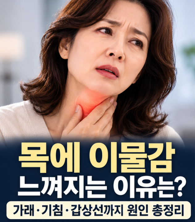 목에 이물감 느껴지는 이유는? 가래·기침·갑상선까지 원인 총정리