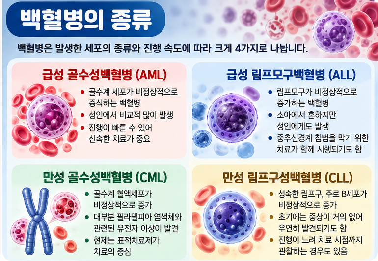 백혈병은 무엇인가? 종류와 증상, 치료법 그리고 우리가 줄 수 있는 도움