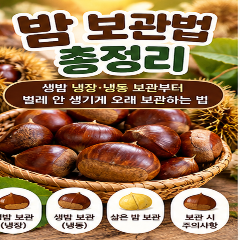 밤 보관법 총정리｜생밤 냉장·냉동 보관부터 벌레 안 생기게 오래 보관하는 법