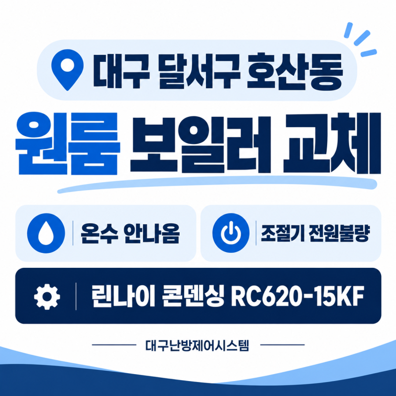 온수가 안 나오고 조절기 전원도 안 들어온다면? 【대구콘덴싱보일러 린나이 RC620-15KF 교체】