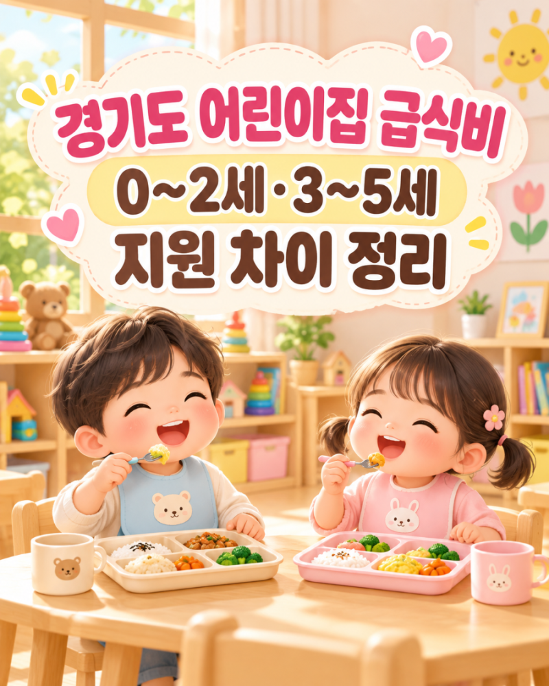 경기도 어린이집 급식비, 0~2세·3~5세 밥값 지원 얼마나 다를까?