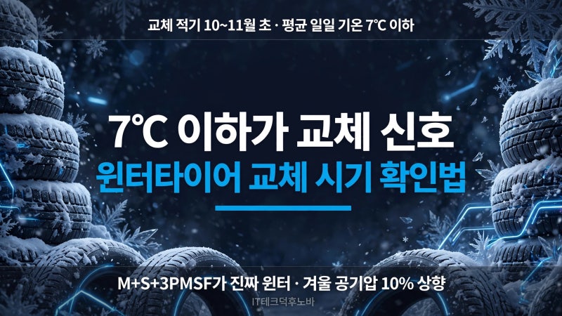 윈터타이어 교체 시기 10~11월 초! 평균 7℃ 이하 기준 스펙·가격 총정리