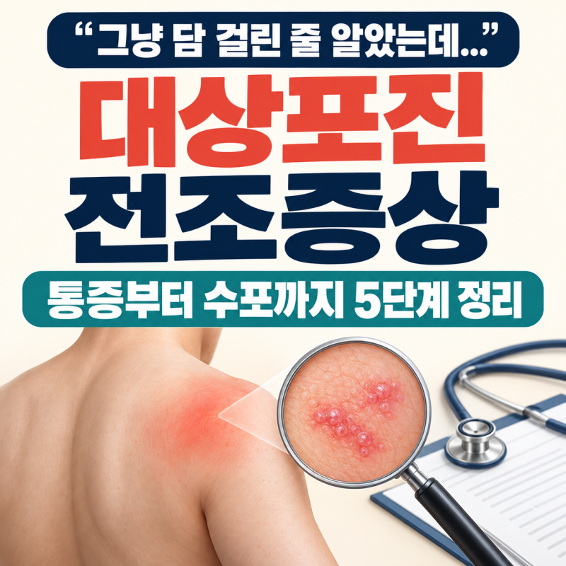 "그냥 담 걸린 줄 알았는데..." 대상포진 전조증상, 통증부터 수포까지 5단계 정리