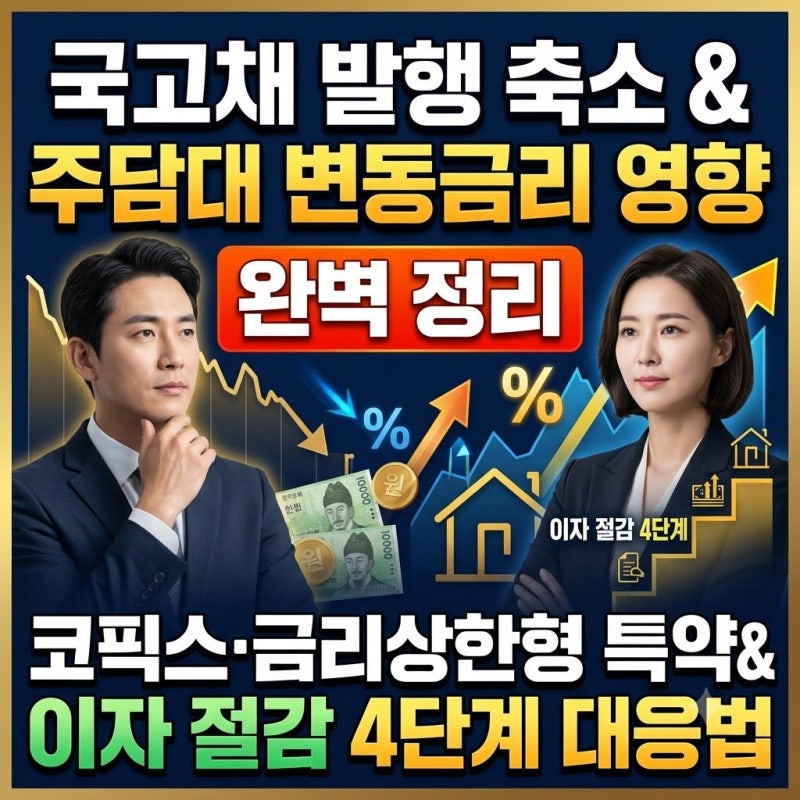 국고채 발행 축소와 주담대 변동금리 영향 완벽 정리｜코픽스·금리상한형 특약 & 이자 절감 ....