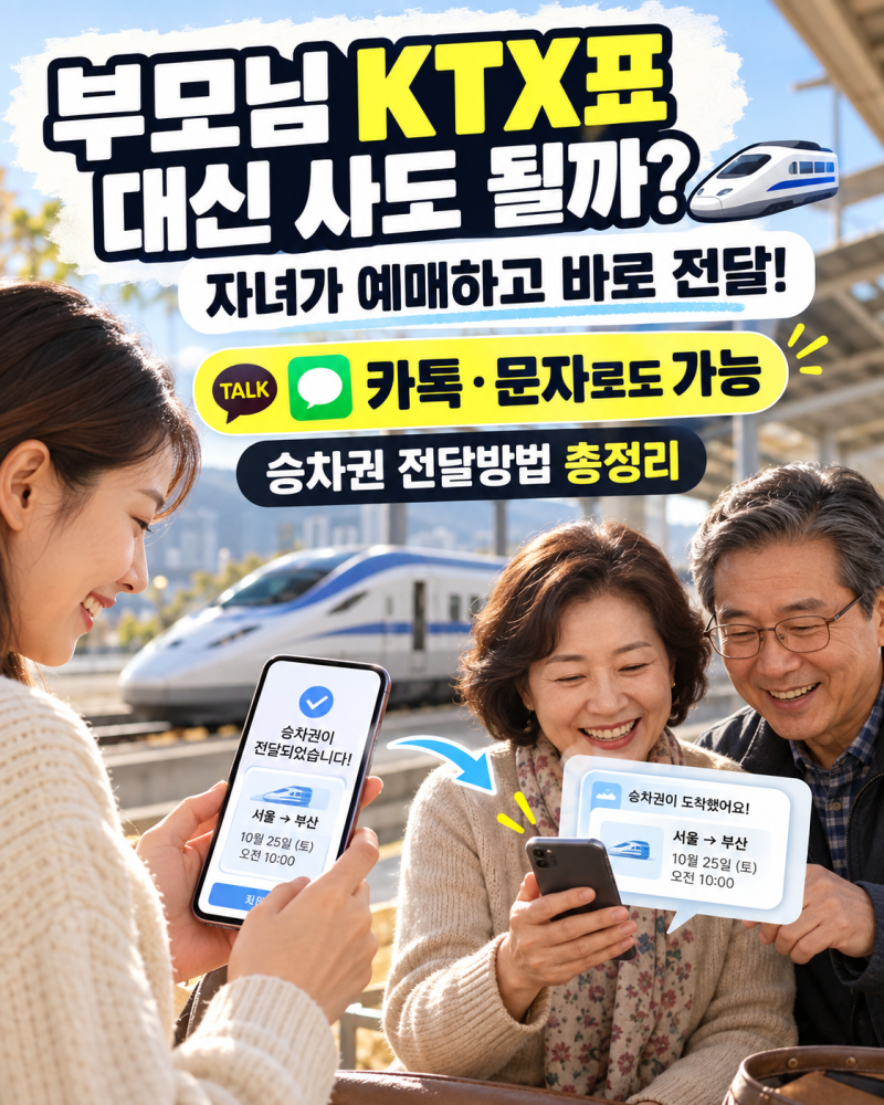 부모님 KTX 대신 예매해도 될까? 승차권 전달하는 방법