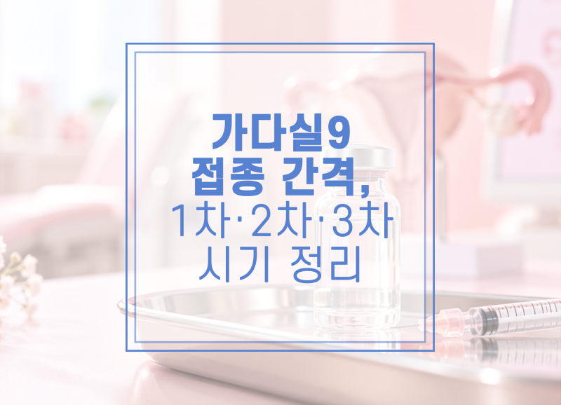 대전산부인과, 가다실9 접종 간격 1차·2차·3차 시기 총정리