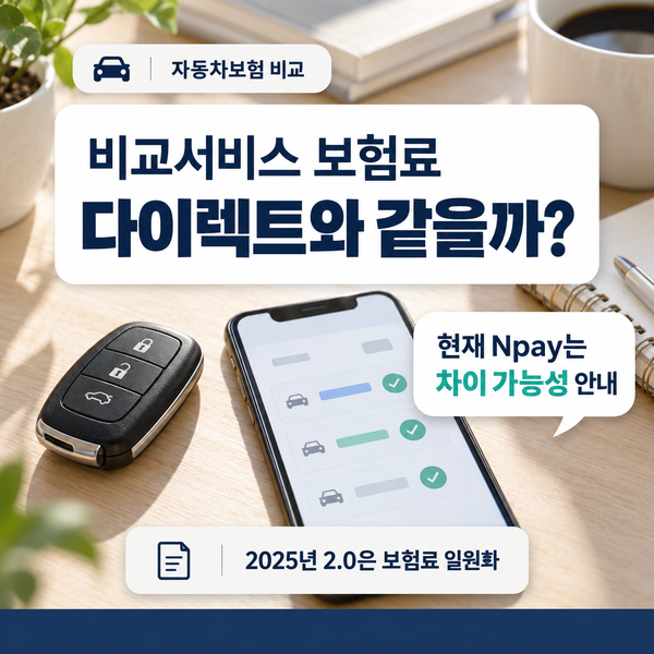 자동차보험 다이렉트 비교 네이버페이,토스가 보험사보다 더 저렴할까