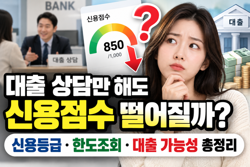 대출 상담만 해도 신용점수 떨어질까? 신용등급·한도조회·대출 가능성 총정리