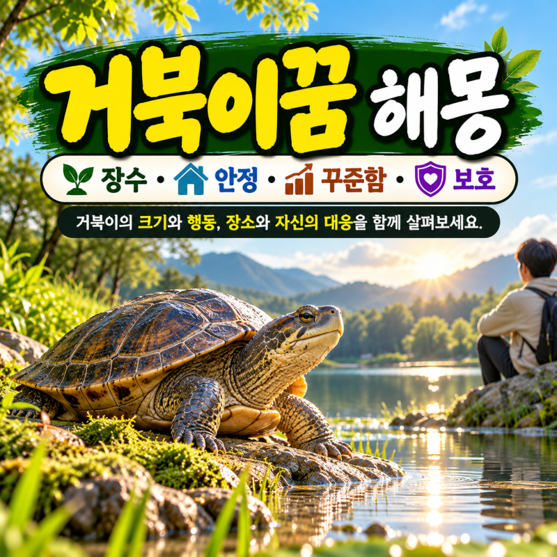 거북이꿈 해몽, 큰 거북이와 거북이를 잡는 꿈의 의미