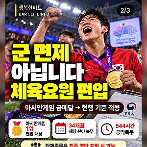 아시안게임 금메달 병역특례 폐지되나? 국방부 보충역 감축·폐지 추진 발표, 실제 제도 정리
