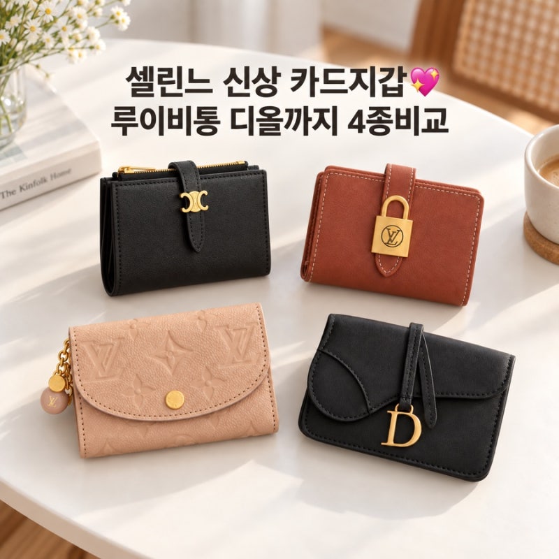 셀린느 신상 지갑 왜 이렇게 예뻐... 여자친구 선물 뭐 살까? 루이비통·디올 명품 카드지갑 4....