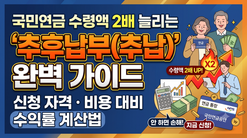 [6편] 국민연금 수령액 늘리는 치트키 '추후납부(추납)' 신청 자격 및 비용 대비 이득 계산 (202....