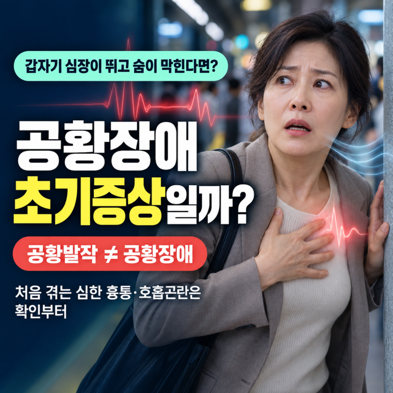 공황장애 증상, 갑자기 심장이 뛰고 숨이 막힌다면? 초기증상·원인·대처법 총정리
