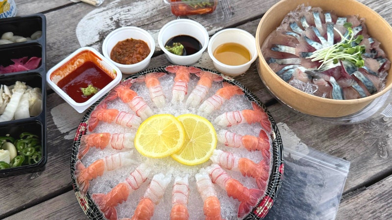 제주함덕맛집 '여기고씨네 함덕점' 고등어회 포장하기 좋아요