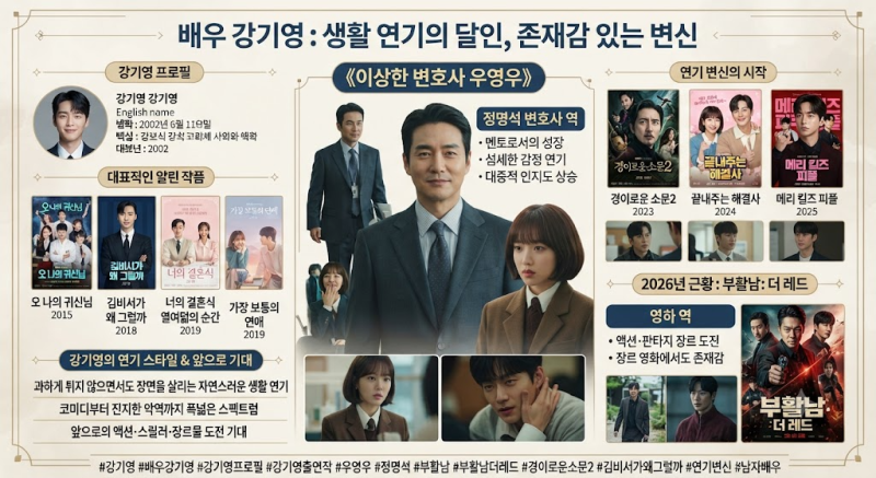 강기영 프로필 총정리｜우영우 정명석부터 《부활남: 더 레드》까지