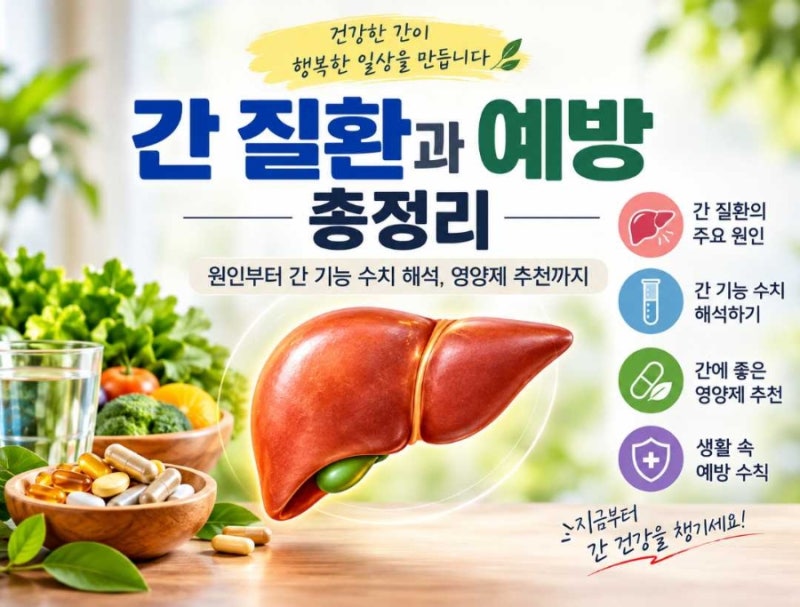 간 질환과 예방 총정리: 원인부터 간 기능 수치 해석, 영양제 추천까지