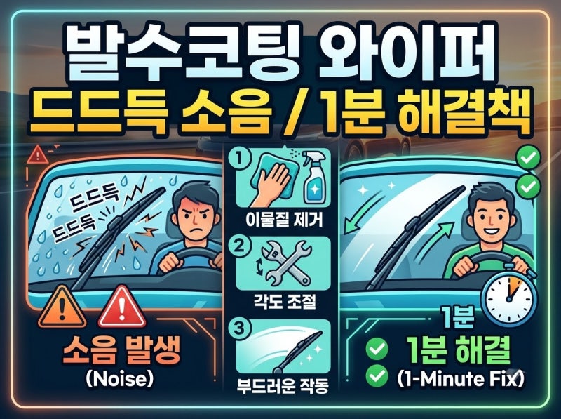 발수코팅 와이퍼 소리 드르륵 1분 만에 없애는 3단계 해결법