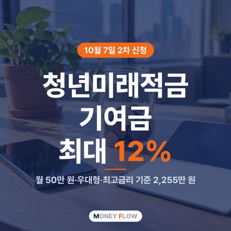 청년미래적금 2차 신청 10월 7일 시작, 가입조건·정부기여금·만기 수령액 정리
