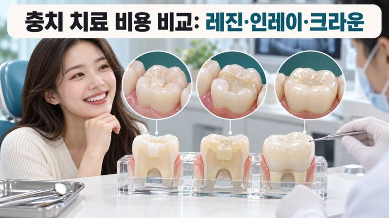 충치 치료 비용 비교: 레진·인레이·크라운