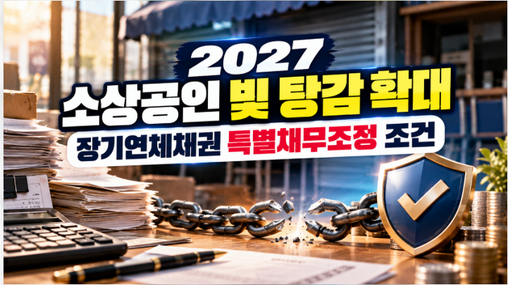 2027 소상공인 빚 탕감 확대｜코로나 장기연체채권 특별채무조정 5천억원·지원조건은?