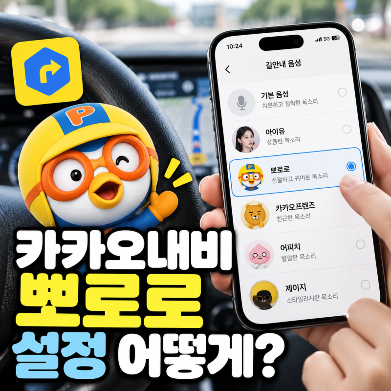 "아이들이 좋아하는" 카카오내비 뽀로로 설정하는 방법! 인기있는 목소리·길안내 음성 변경....