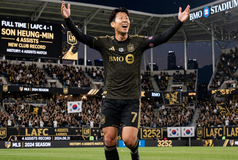 손흥민 생애 첫 4도움 폭발! LAFC 6-0 대승, MLS 전반 4도움 최초 기록