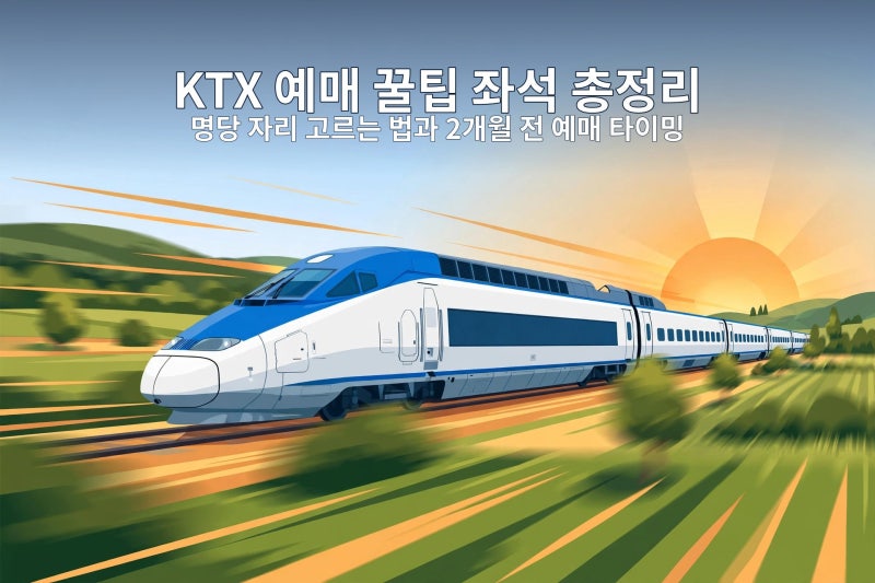 KTX 예매 꿀팁 좌석 총정리, 명당 자리 고르는 법과 2개월 전 예매 타이밍